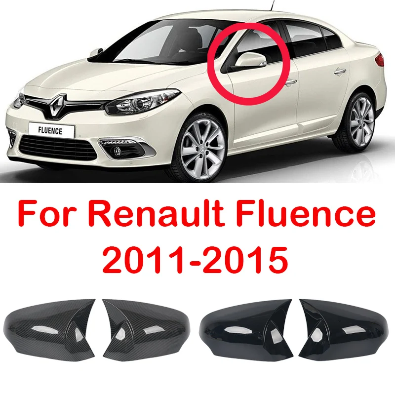 

For Renault Fluence 2011 2012 2013 2014 2015 Car Horn Style Rearview Side Mirror Cover Wing Cap Exterior Door Housing Shell Trim