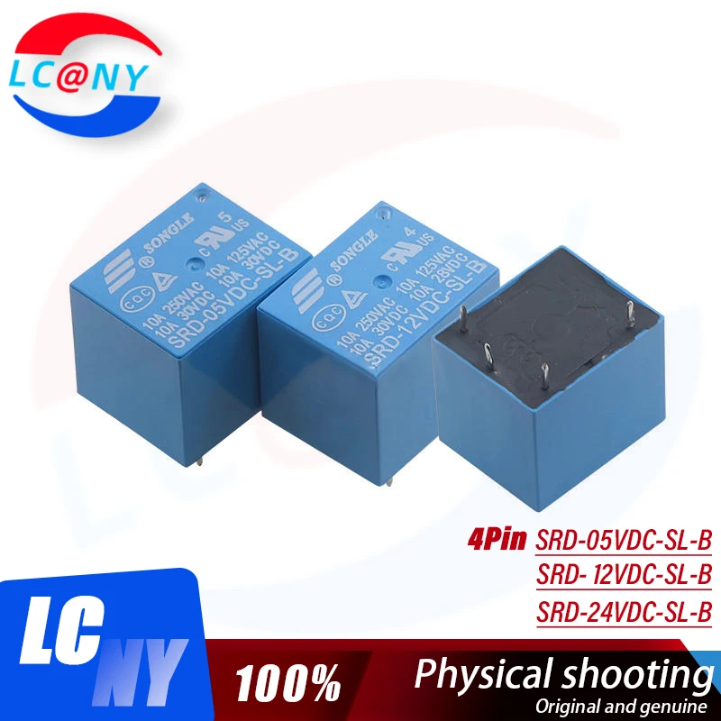 5Pcs/Lot New Relay SRD-05VDC-SL-B SRD-12VDC-SL-B SRD-24VDC-SL-B SRD 12VDC SL B 10A 250VAC 4PIN 5V 12V 24V Power Relay