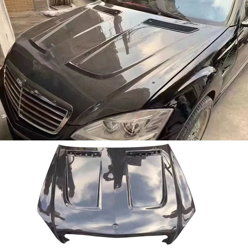 Carbon Fiber Engine Hood Bonnet for Mercedes Benz S Class W221 2010-2013 Upgrade Car Body Kit Front Hood Cover