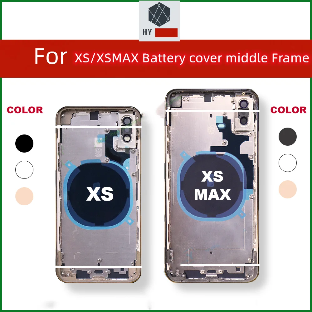 For IPhone X/XS/XSMAX Battery Back Cover New Case + Mid Frame Case + SIM Tray + Side Button For iPhone XR X XS XSMAX housing