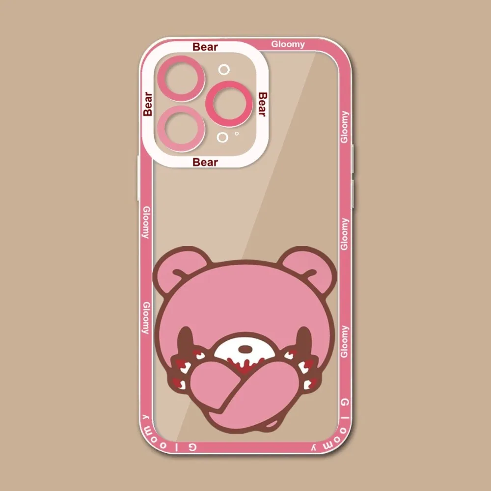 Cute G-Gloomy B-Bear Cartoon Phone Case For IPhone 11 12 13 Mini Pro Max 14 Pro Max Case Shell