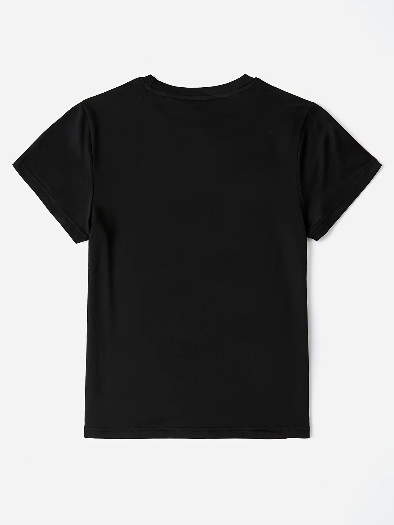 Camiseta con estampado gráfico de dibujos animados en blanco y negro para mujer, Top informal de manga corta con cuello redondo, camiseta transpirable de verano y primavera