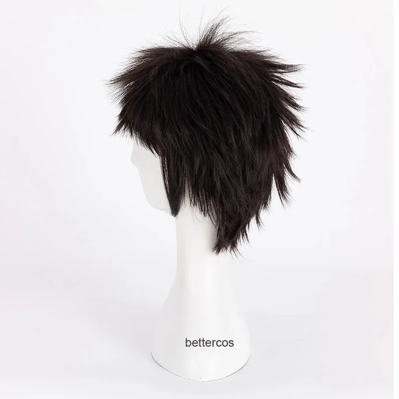 2025 ترافالغار D قانون المياه تأثيري الباروكات أسود قصير مقاومة للحرارة الشعر الاصطناعية + غطاء شعر مستعار