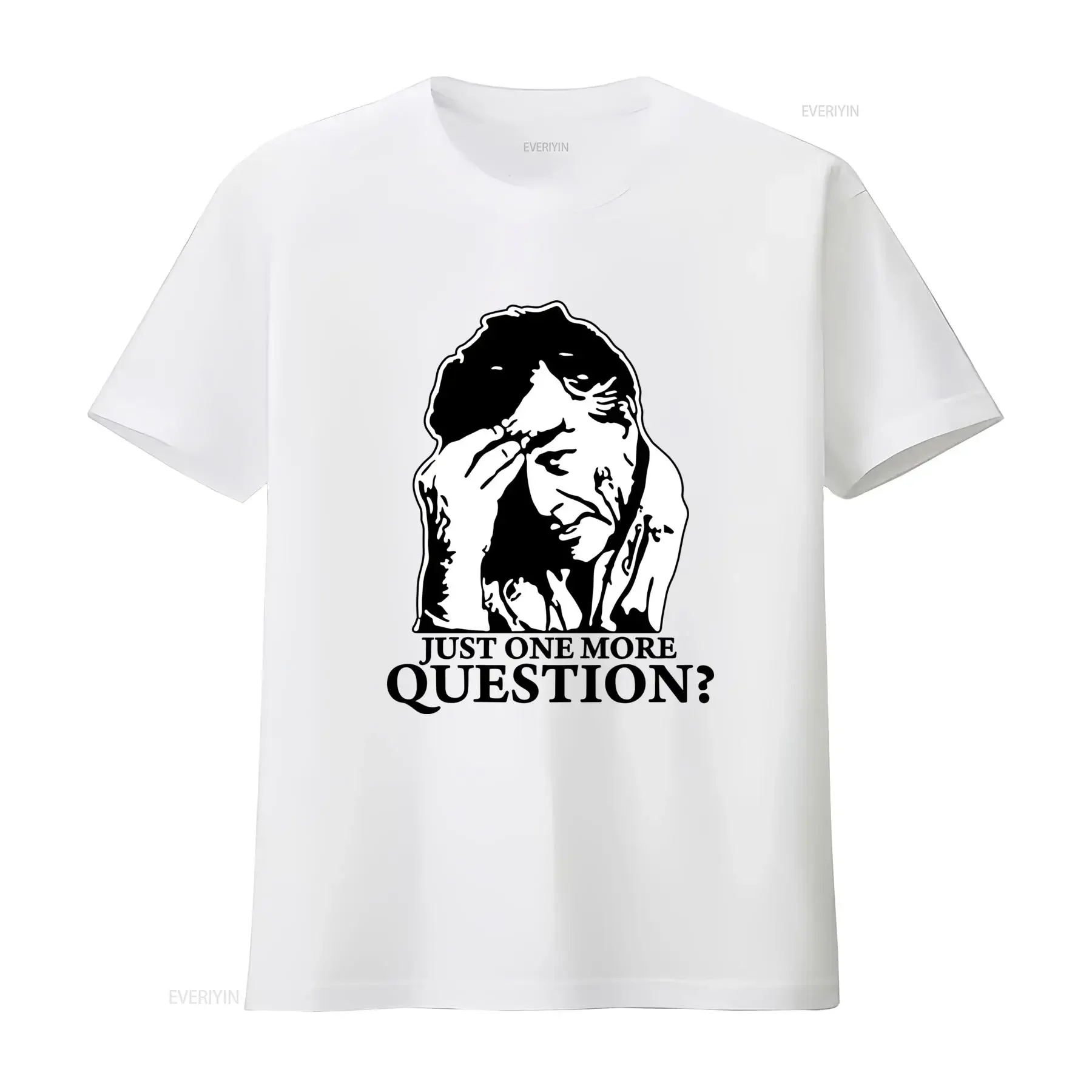 Columbo Just One More Question Retro Slogans Funny Comedy T Shirt vintage Washed Top For Everyday Wear Comfortable Versatile