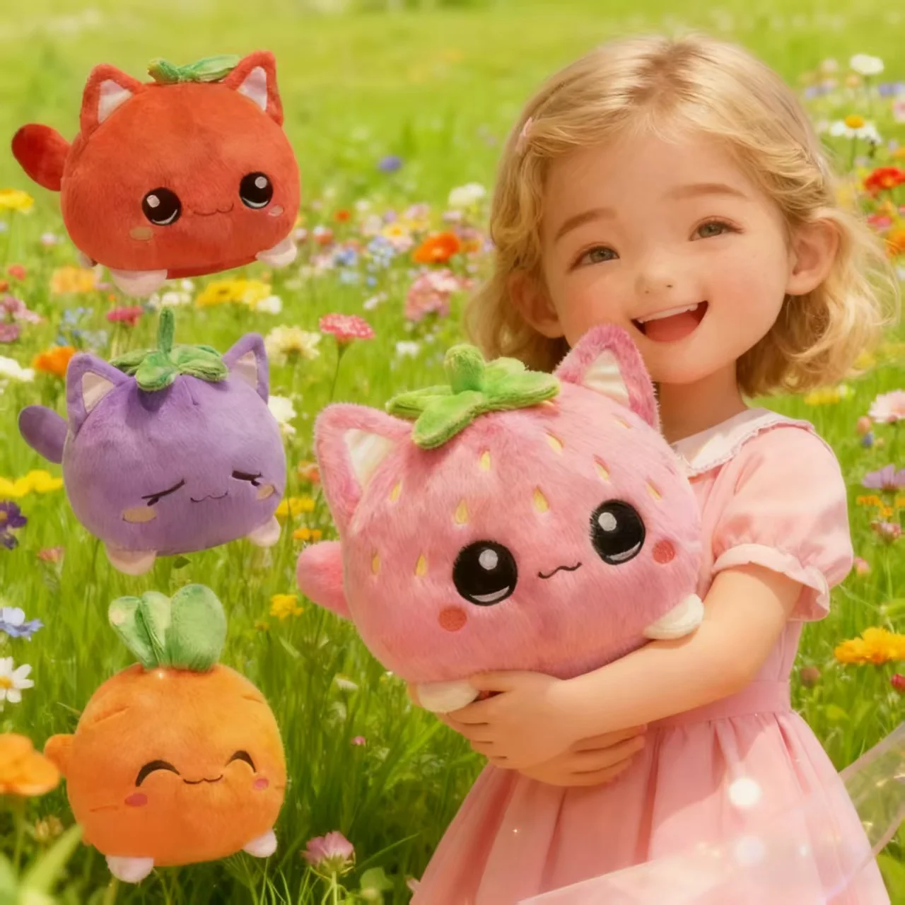 الكرتون الفراولة هريرة الكرة ألعاب من القطيفة محشوة محبوب عيون كبيرة القط دمية Kawaii أكياس معلقة اللعب مضحك عيد الميلاد هدية عيد الميلاد #1