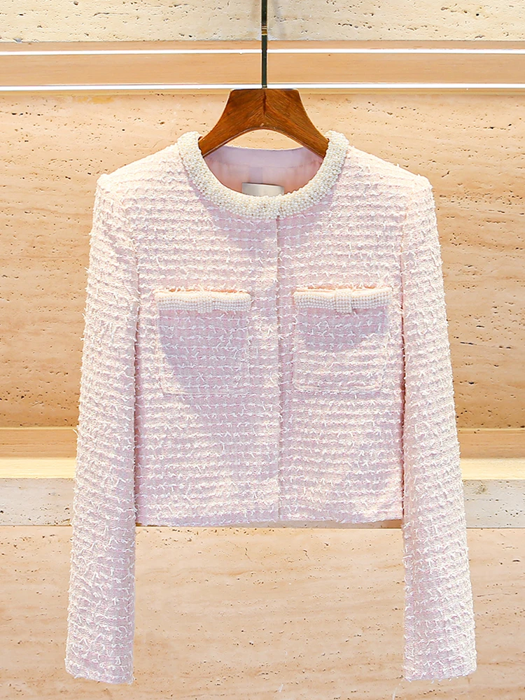 

Новинка! Женский модный кардиган Ele Pink Beaded Open Cardigan Outerwear от SP Home South Oil Spring, свободный крой, для повседневной носки.