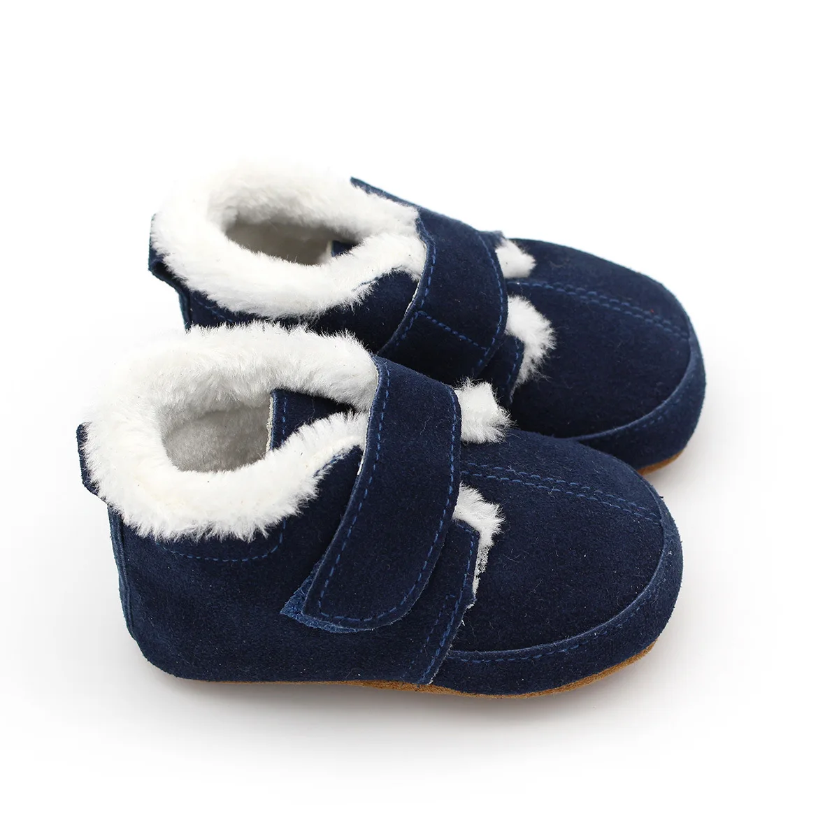 Baby Furry Boots Kids Leather Casual Crib Winter Shoes For First Steps Toddlers Girls Boys Newborn Infant Educational Walkers