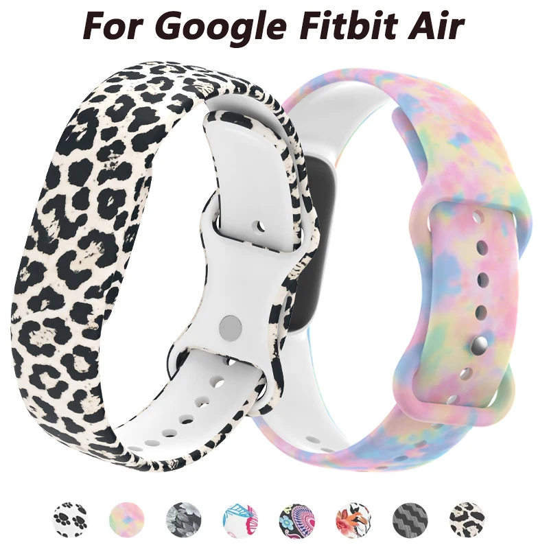 Printed Bands for Google Fitbit Air Replacement Belt Accessories Sport Silicone Loop Belt Bracelet Correa Fitbit Air Bands