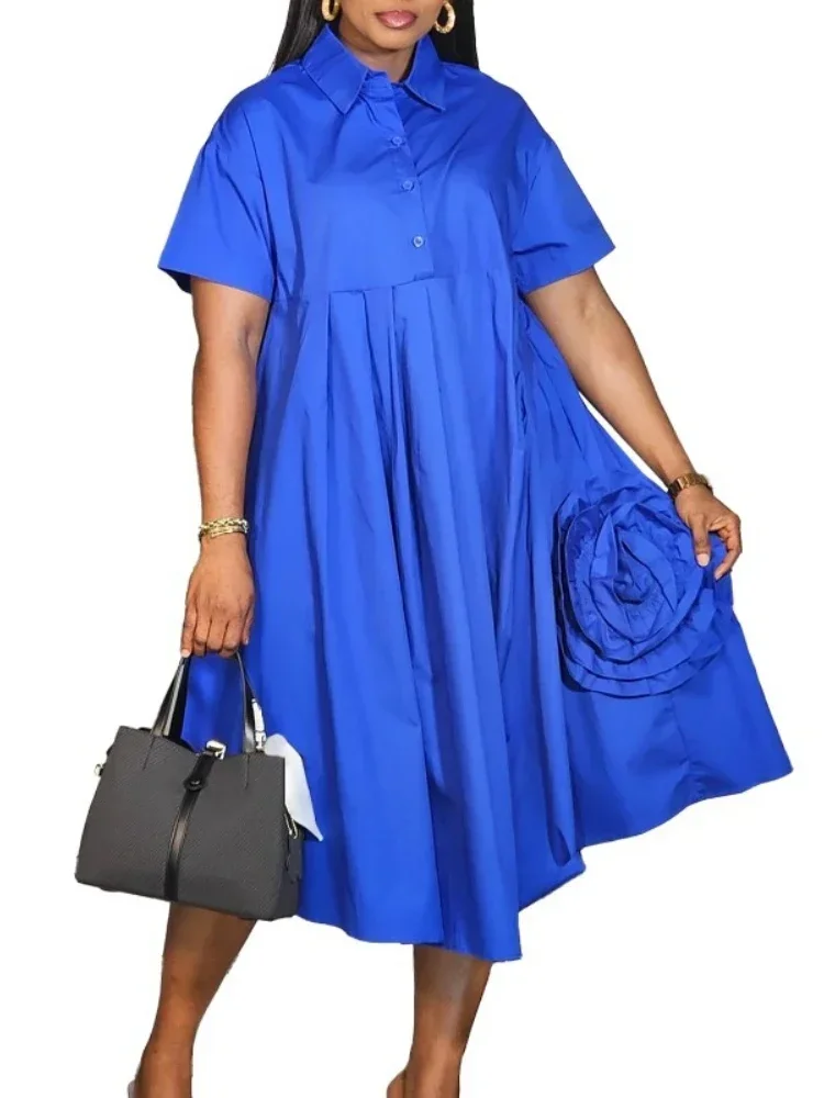 2023 Lente Herfst Groene Geplooide Bloemen Shirt Jurken Voor Vrouwen Lange Mouw Losse Casual Vintage Jurk Mode Elegante Kleding