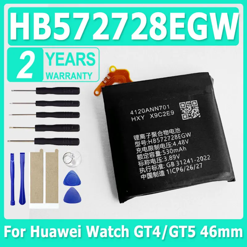 

HB 572728 Новый аккумулятор EGW подходит для Huawei WATCH GT4 46 мм, спортивный интеллектуальный PNX-B19 для Huawei WATCH GT5, аккумулятор для часов + инструмент