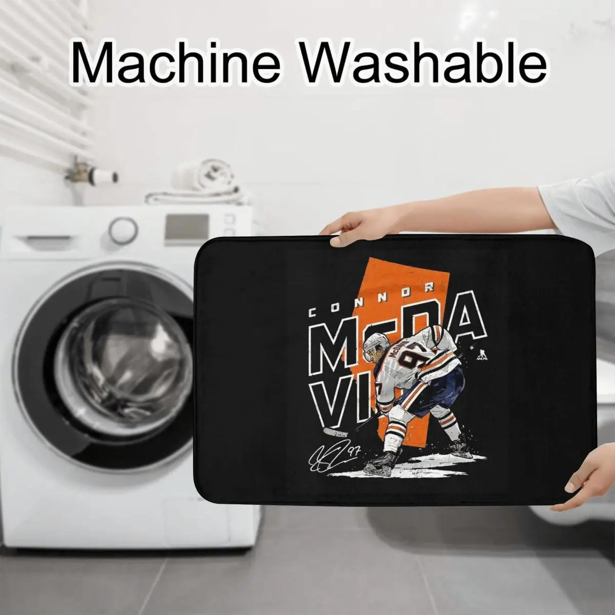 كونور ماك ديفيد 97 لمحبي إدمونتون أويلرز 3 قطعة حمام حصيرة الحمام مجموعة غطاء المرحاض غطاء ديكور المنزل عدم الانزلاق السجاد سجادة أرضية
