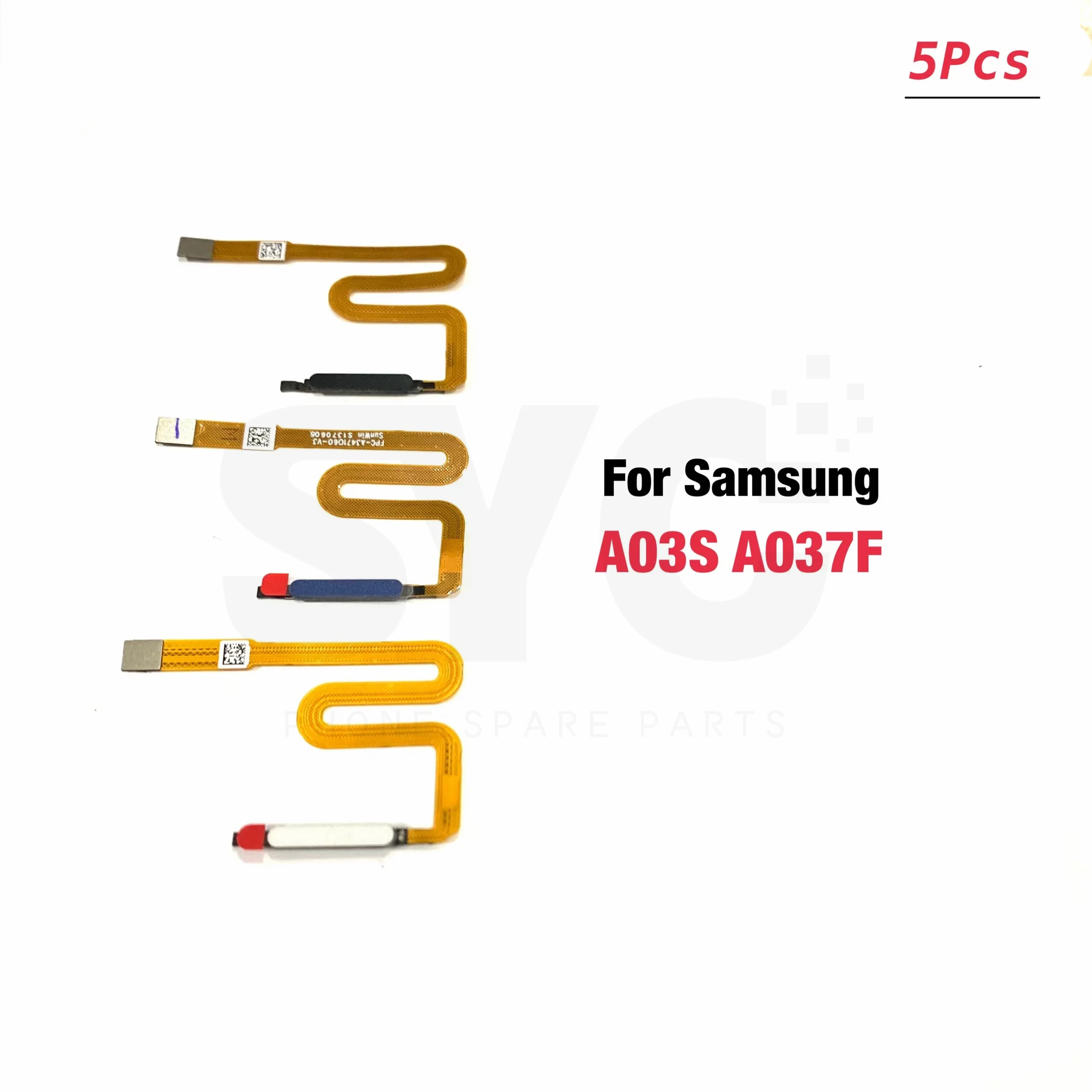 5Pcs/Lot New Fingerprint Scanner For Samsung A03S A037 A037F ID Home Button Fingerprint Menu Return Key Sensor Flex Cable