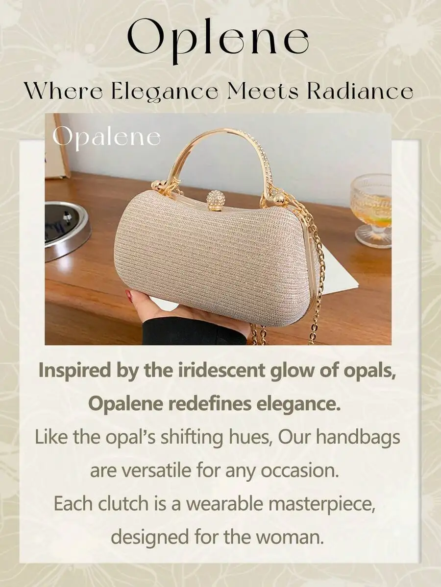 

Elegant Mini Clutch Bag For Women With Crystal Decoration And Chain Strap
