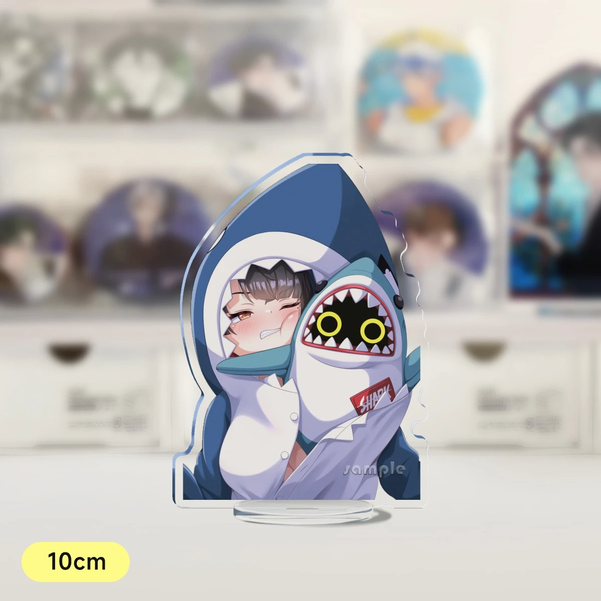 ZZZ Anime Zenless Zone Zero Acrylic Standee & Keychain – Fanmade Ellen Shark Girl Figure Desk Display هدية عيد الميلاد القابلة للجمع