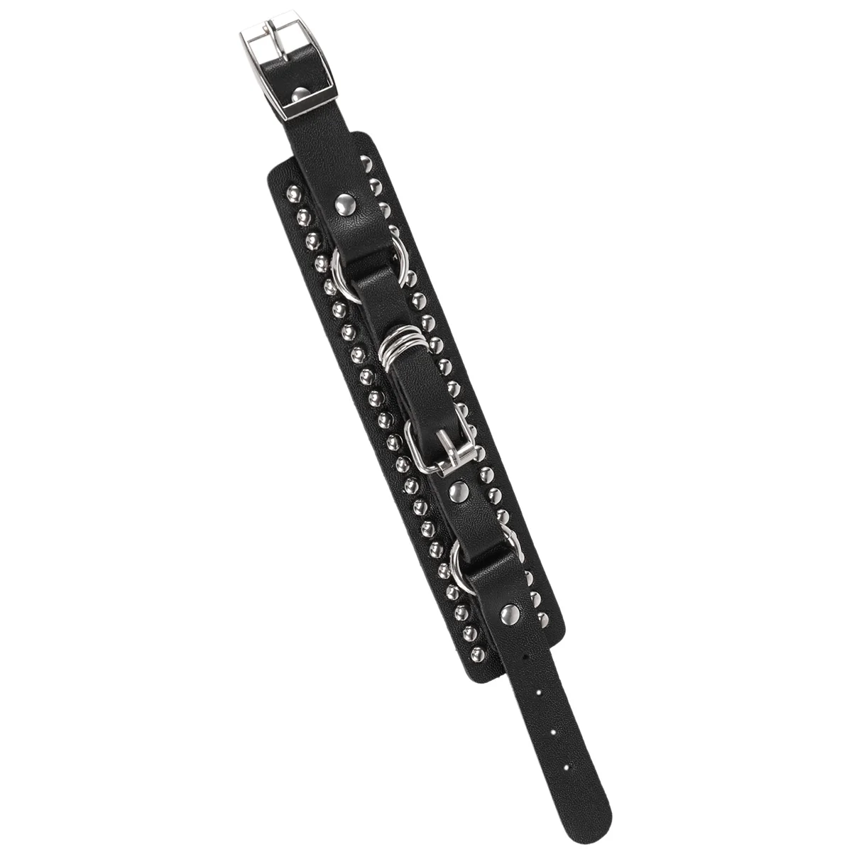 ABQR Fashion Punk Rivet Stud Fashion Unisex Ledergürtel Armreif (Schwarz)