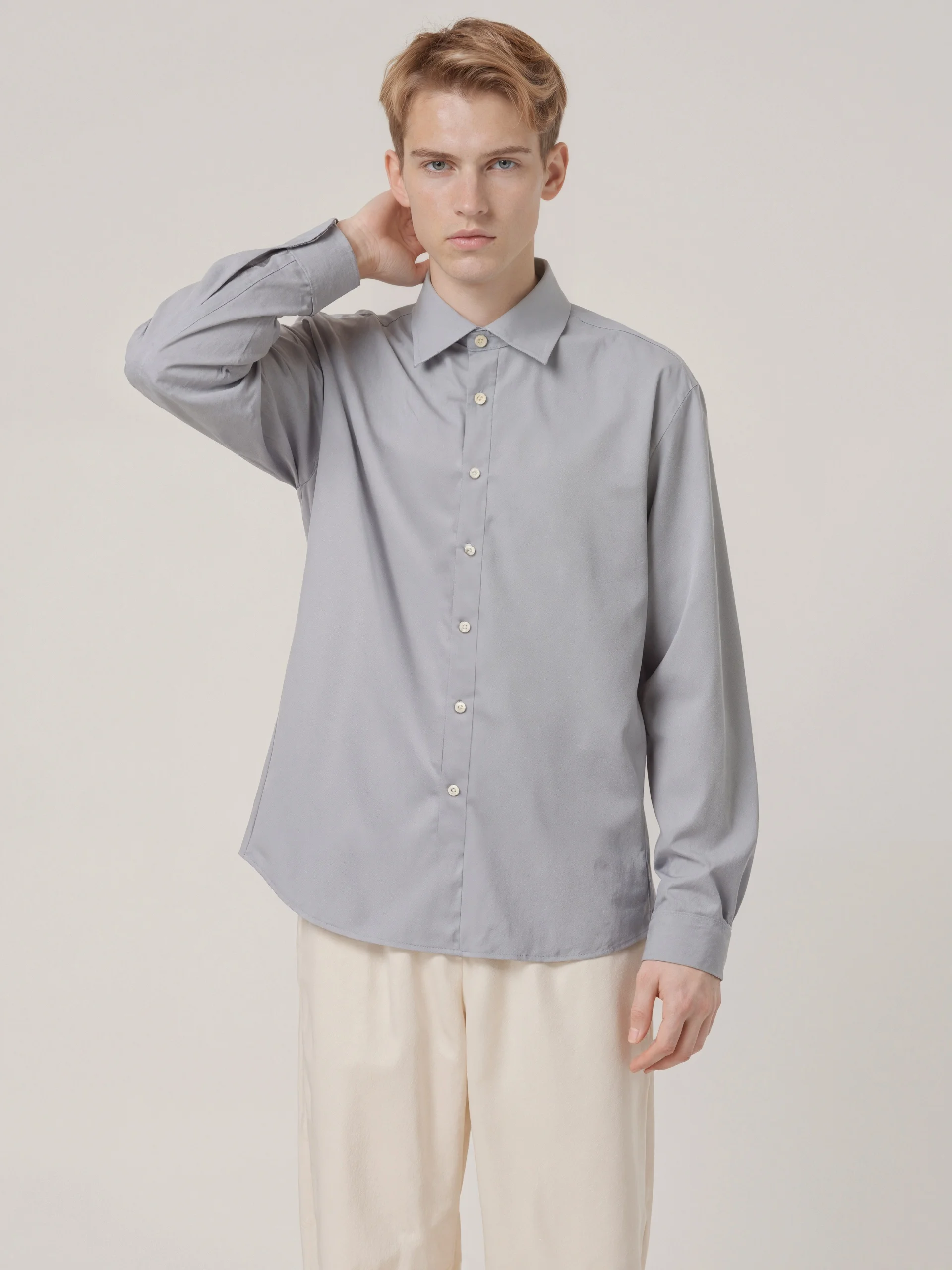 

Men's Long Sleeve Casual Shirt Anti-Wrinkle Breathable Modal Fiber Standard Fit Cotton Blend Comfortable Business Casual