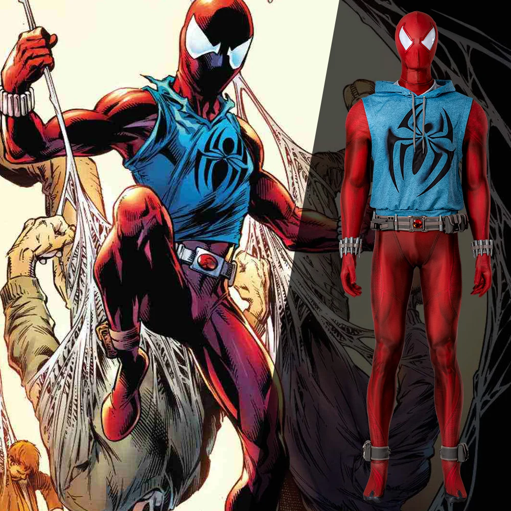 

Scarlet Spider Cosplay Costume Full Set Bodysuit XS-XXXL Halloween Christmas Comic Con