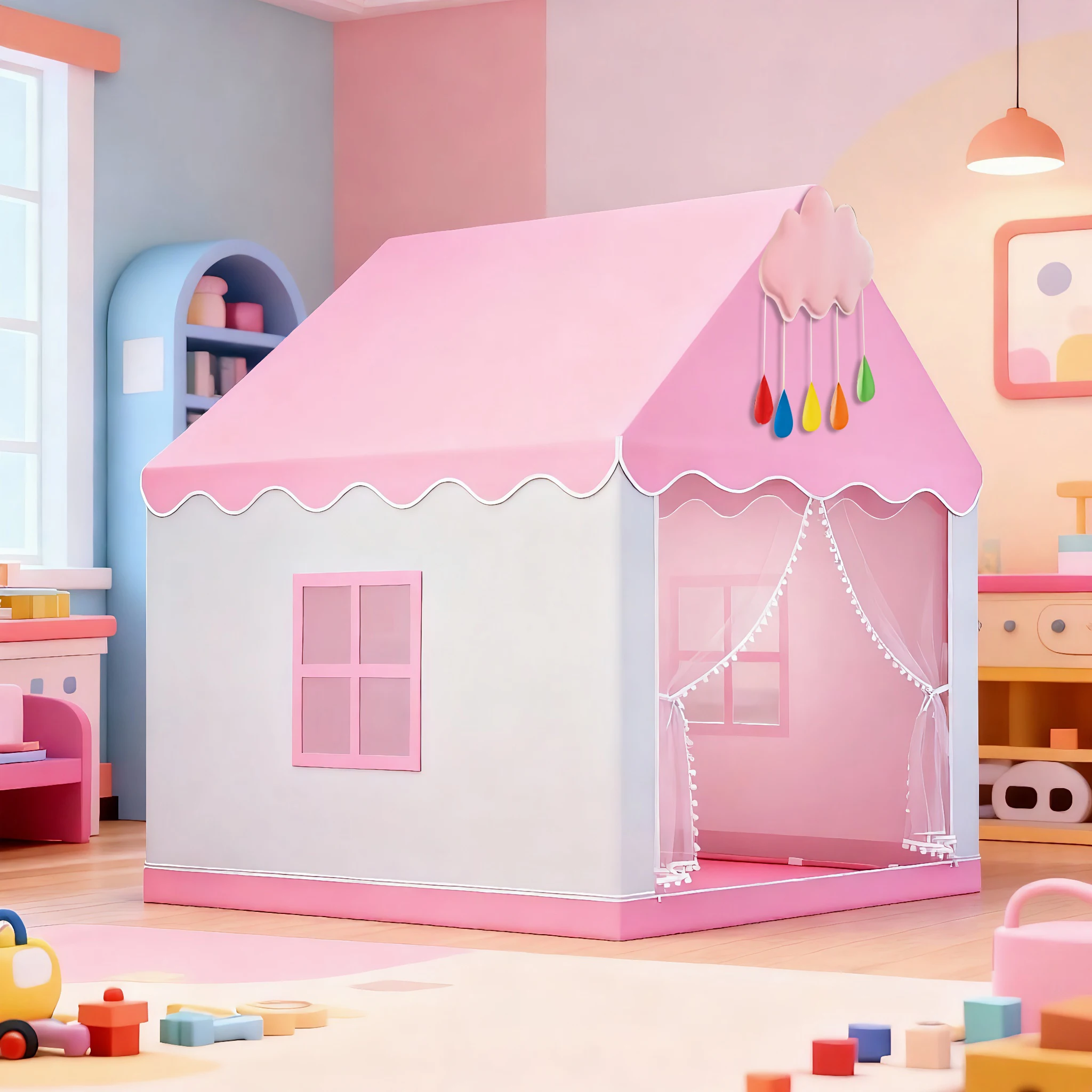 قسم مظلة السرير، خيمة قلعة الأميرة الخيالية، مساحة سرية للبنين والبنات، خيمة لعب محمولة للأطفال، بيت ألعاب التظاهر، ديكور حفلات أعياد الميلاد/عيد الميلاد/عيد الشكر/الهالوين، هدية العيد، الملحقات والأضواء غير متضمنة