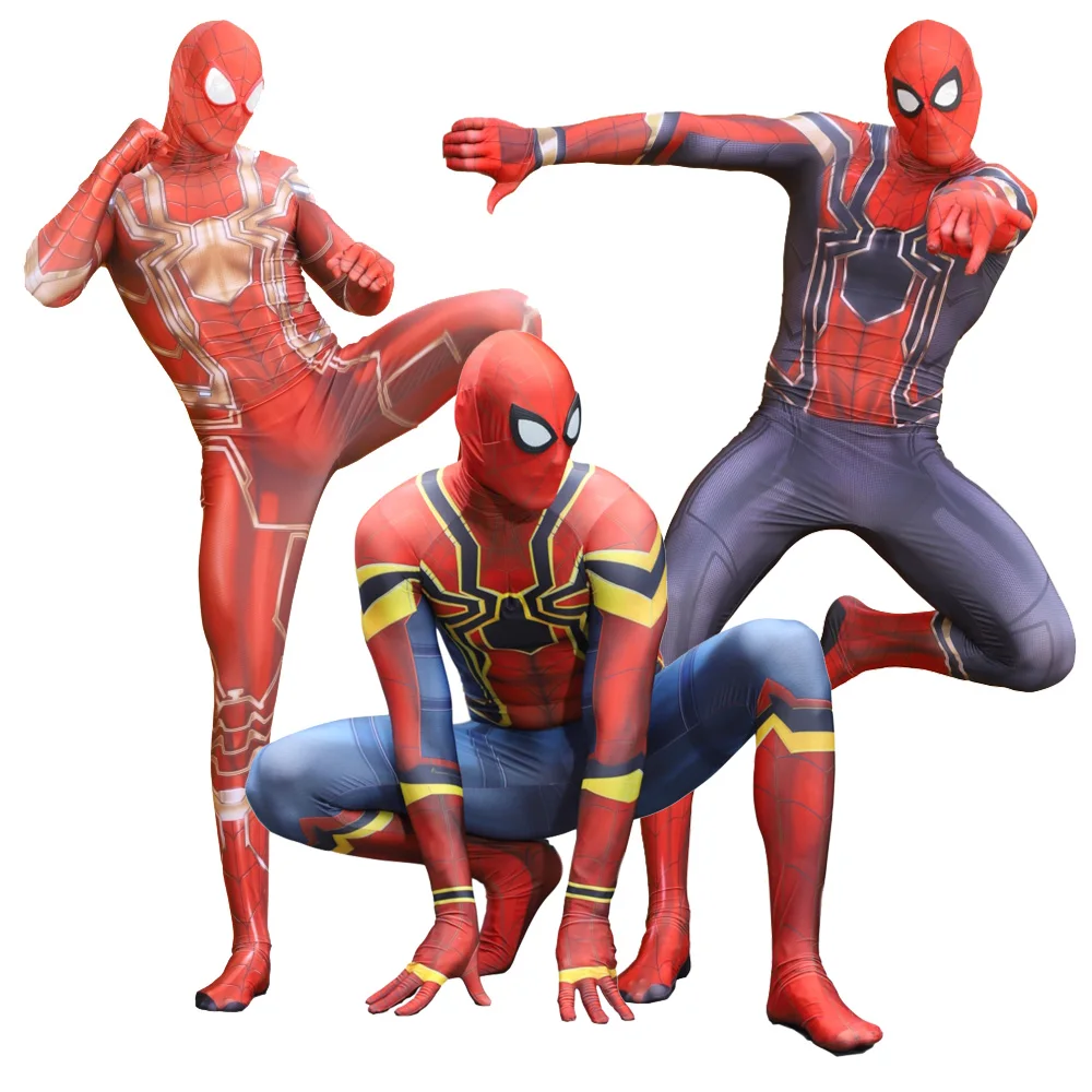 

Avengers Infinity War Iron Spider Costume Zentai Jumpsuit Detachable Head Mask for Cosplay Events Superhero Spider Man Cosplay