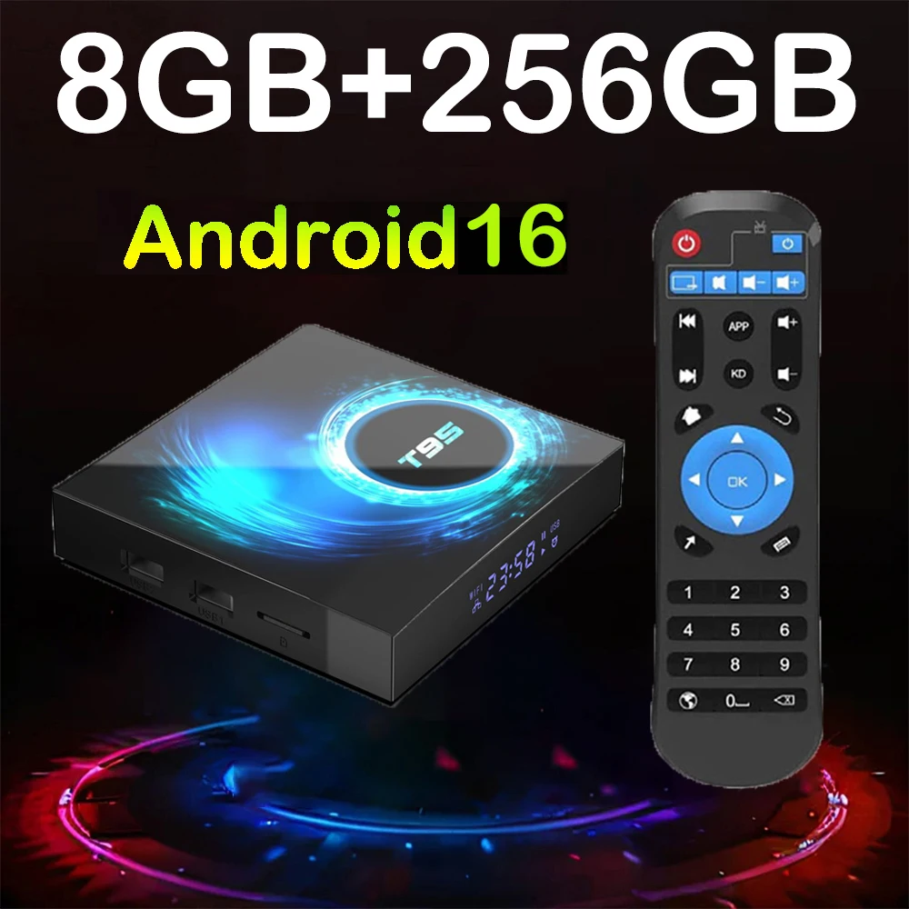 Android TV Box 2026 Android 16 T95, Allwinner H616, RAM 4GB/8GB, ROM 128GB/256GB, Wifi Dual 5G, Reproductor Multimedia