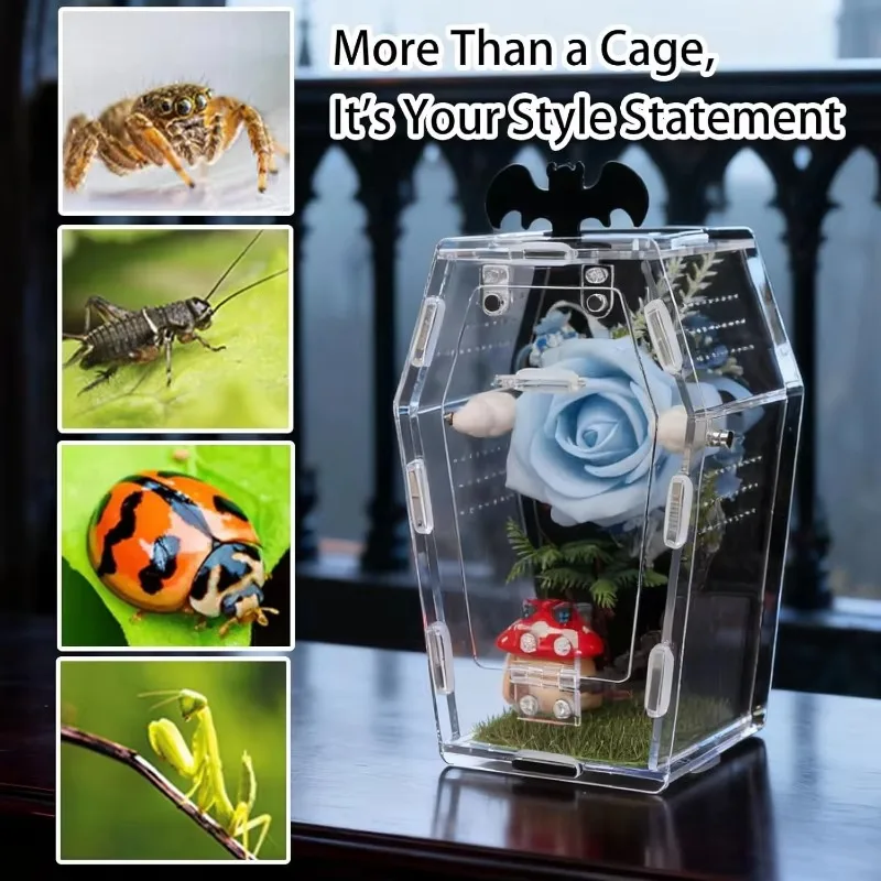 Mini Clear Acrylic Enclosure Ventilated Compact Breeding Habitat Box
