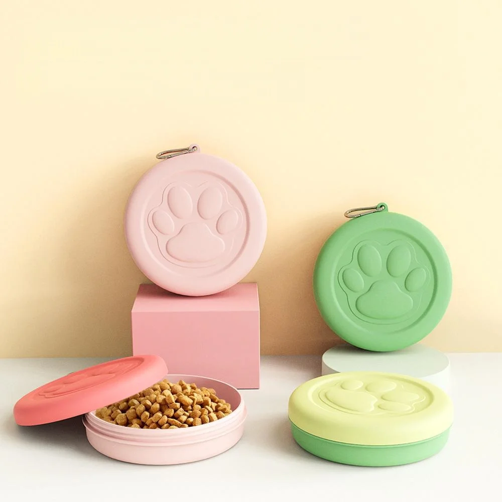 Tazón Portátil para Mascotas: Plato 2 en 1 para Comida y Agua con Compartimento para Premios, Ideal para Senderismo, Camping y Alimentación en Movimiento