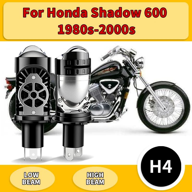 

1PC/2PC H4 Projector Lens LED Headlight Bulbs CANBUS Turbo Motorcycle Bulb HB2 9003 Hi/Lo Beam For Honda Shadow 600 1980s-2000s