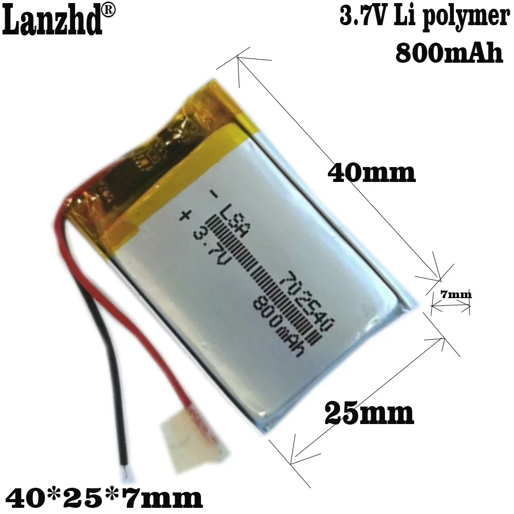 

3.7V Li polymer 702540 802540 902540 102540 rechargeable battery For Bluetooth speaker LED lamp blood pressure instrument