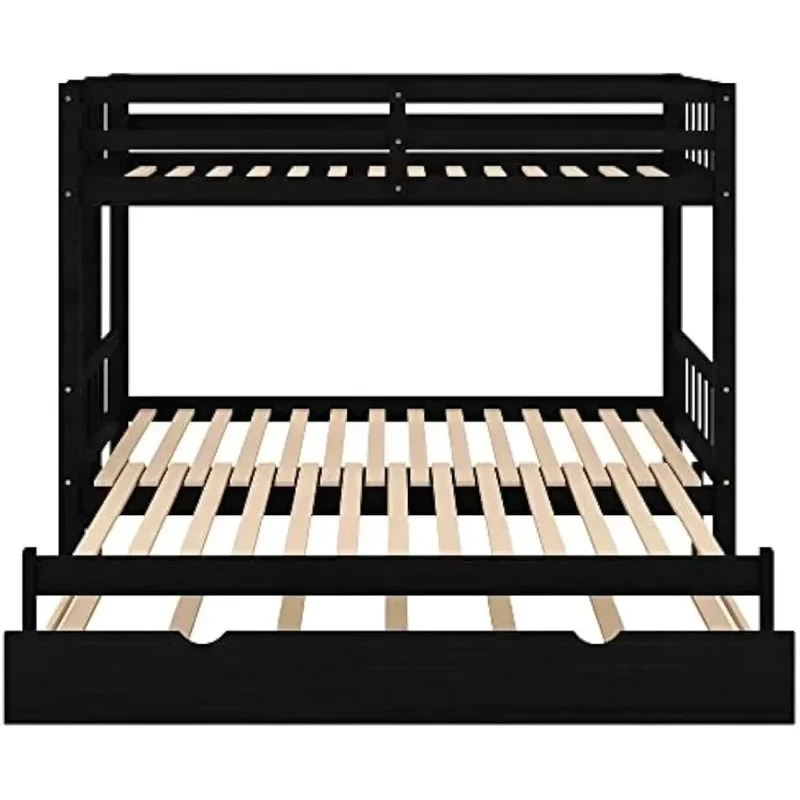 سرير مزدوج/ملك بطابقين مع ميزة دولاب وسحب، تصميم قابل للتمديد لمساحة نوم إضافية