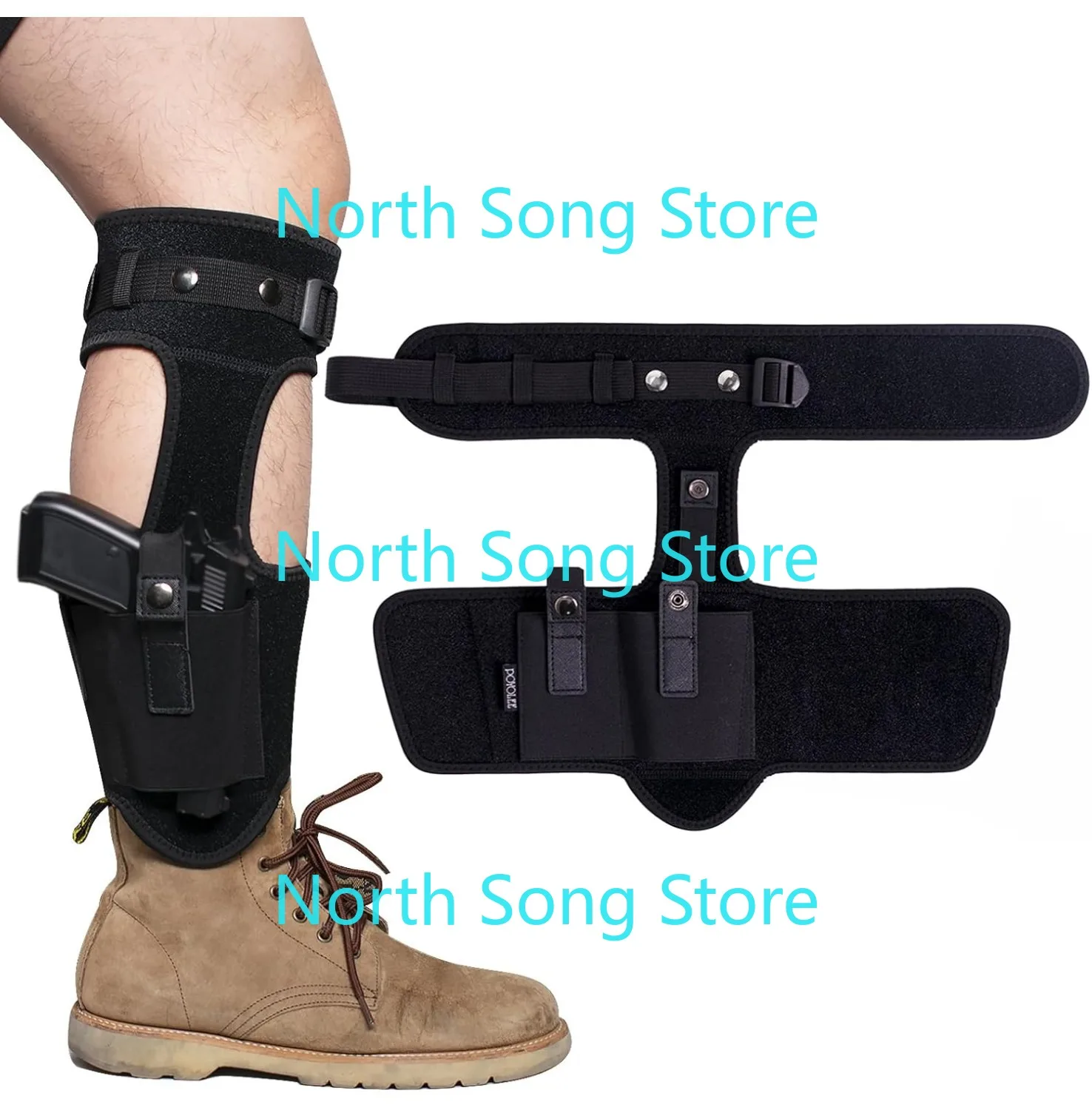 

Кобура на лодыжку для скрытого ношения, неопреновая универсальная кобура для пистолета, подходит для Glock 19 26 42 43, S&W M&P Shield 9 мм