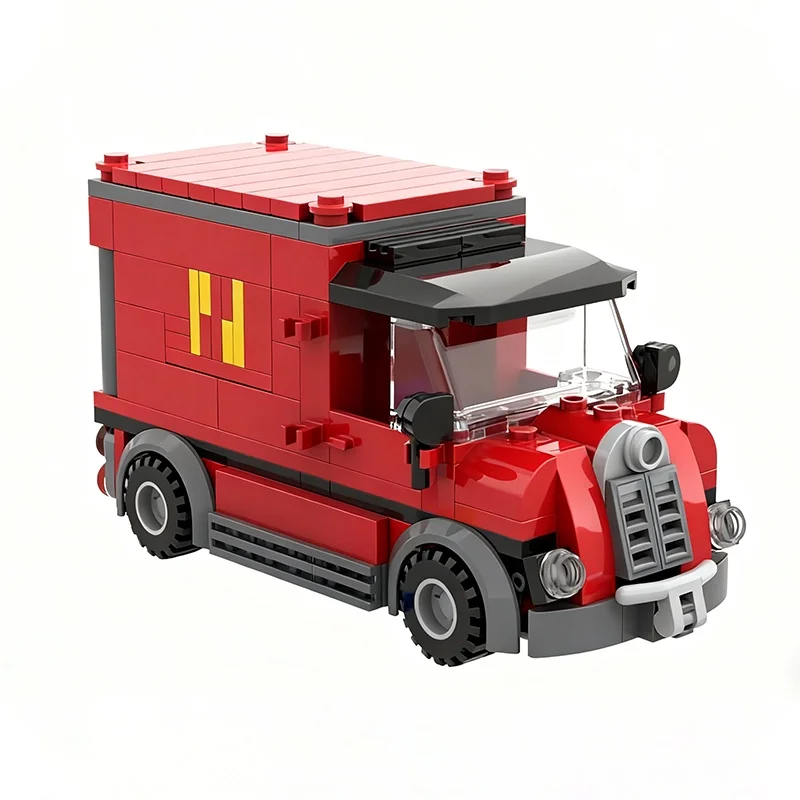 212pcs MOC Modular Buildings Post-office Van Model Building Blocks Christmas Gift Toy Construction Creative Assemble 3D Idea