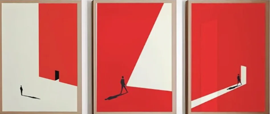 3PCS  Gallery Wall Art Set  Geometric Art Print  Modern Art Print Bundle  Red Poster Set Canvas Paintings For Room Decoration