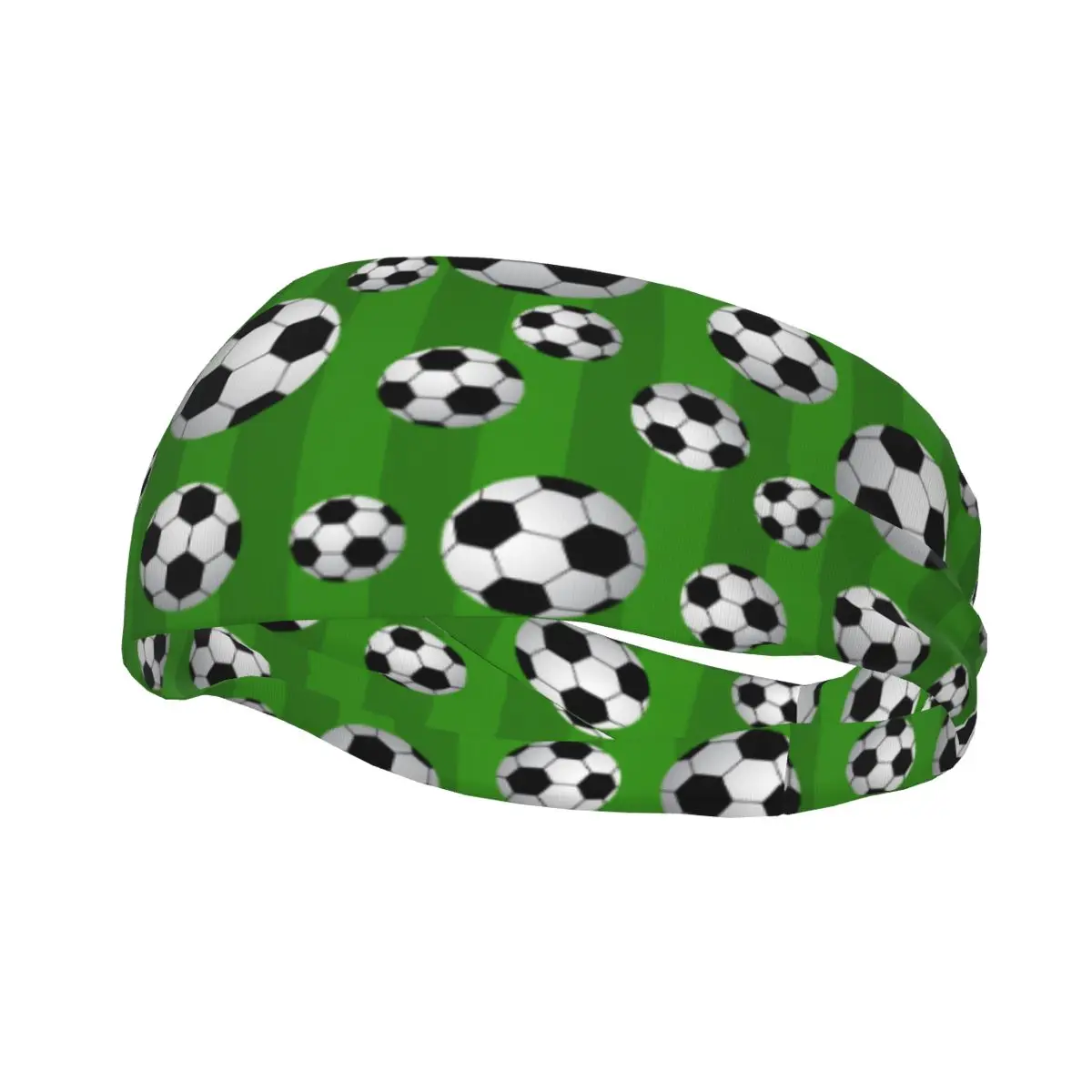 Elastic Sport Sweatband Anti-Slip Soccer Ball Pattern Headwear Running Yoga Fitness Decor Hair Head Band