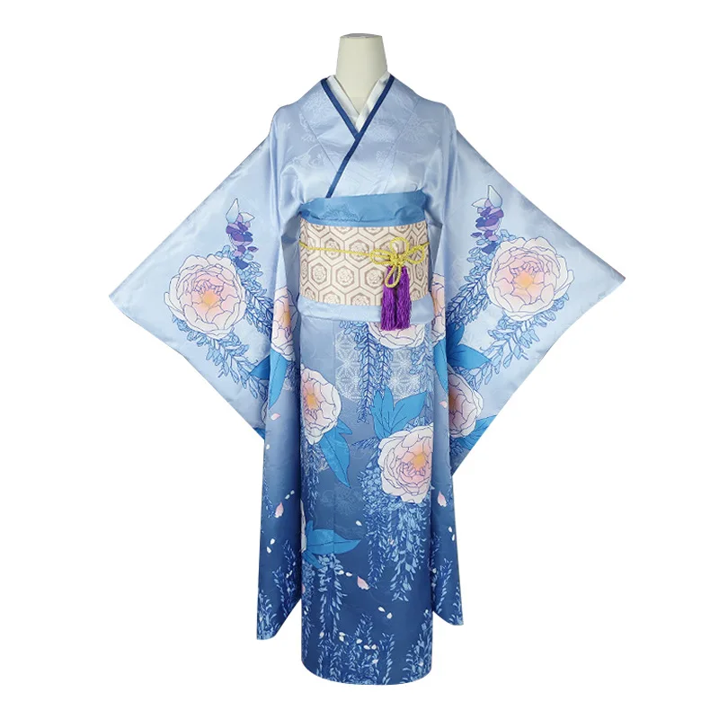 Meu Casamento Feliz Saimoni Miyo Cosplay Feminino, Kimono Japonês, Vestido Rosa e Azul, Roupa Anime, Fato de Halloween Kawaii