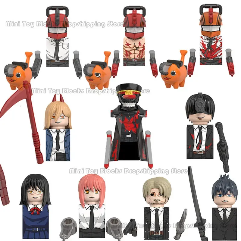 

WM Blocks WM6159 Anime Cartoon Bricks Samurai Sword Denji Pochita Makima Power Aki Asa Kishibe Assembl Toys Gifts