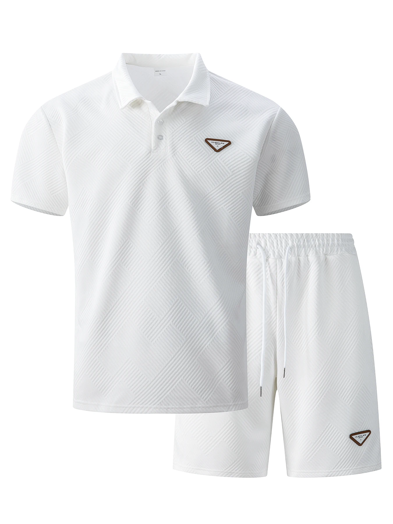 

Мужской жаккардовый костюм, модная уличная рубашка с короткими рукавами и шорты с лацканами, высококачественный летний комплект бестселлеров, удобный