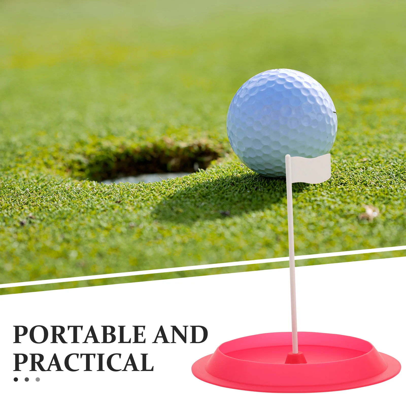 Golf Putting Disc Cup for Training Aid Hole Practice Accessories Push Rod Plate Regulation Rubber