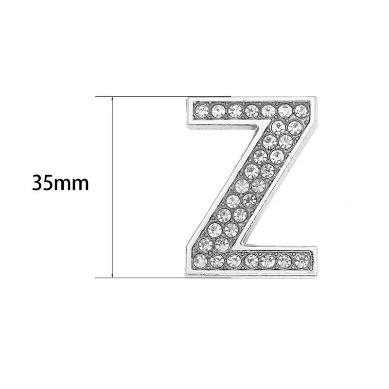 30MM Inner Diameter A-Z Big Rhinestone Capital Letters Alphabet Fashion Jewelry DIY Leather Collar Making Accessories