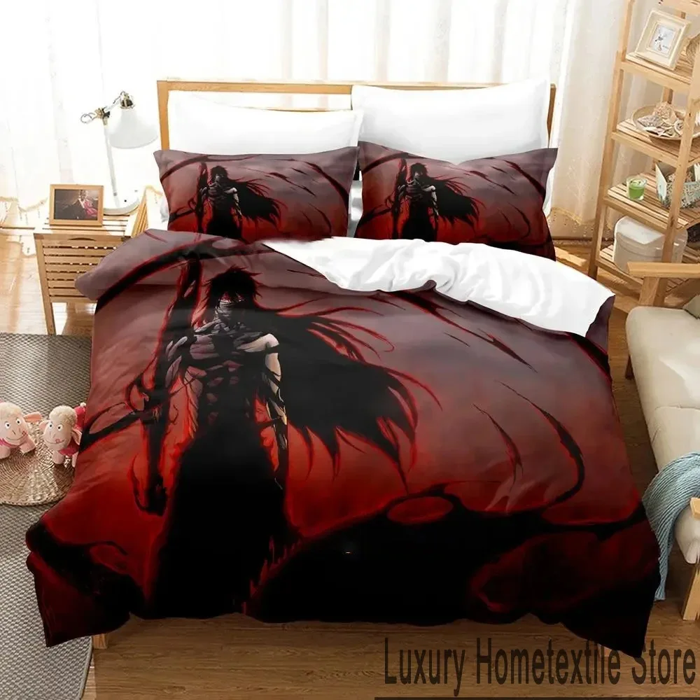 

Anime Bleach Kurosaki Ichigo Bedding Set Duvet Cover Bed Set Quilt Cover Pillowcase Comforter king Queen Size Boys