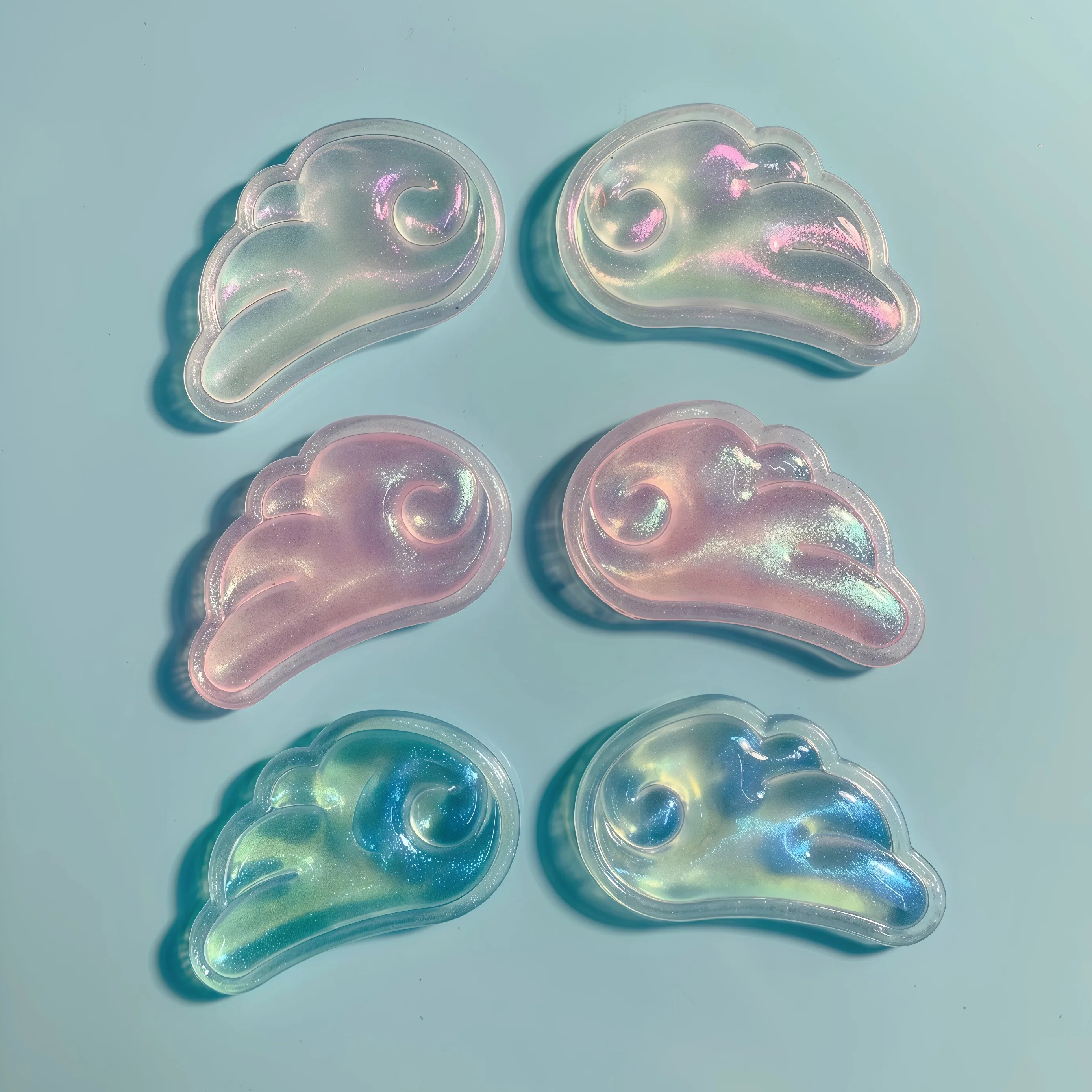 6pcs Cute Wing Magnets | Ice Transparent Color, Oval Shape Plastic Fridge Magnets for Office Lockers, Kitchen Additions