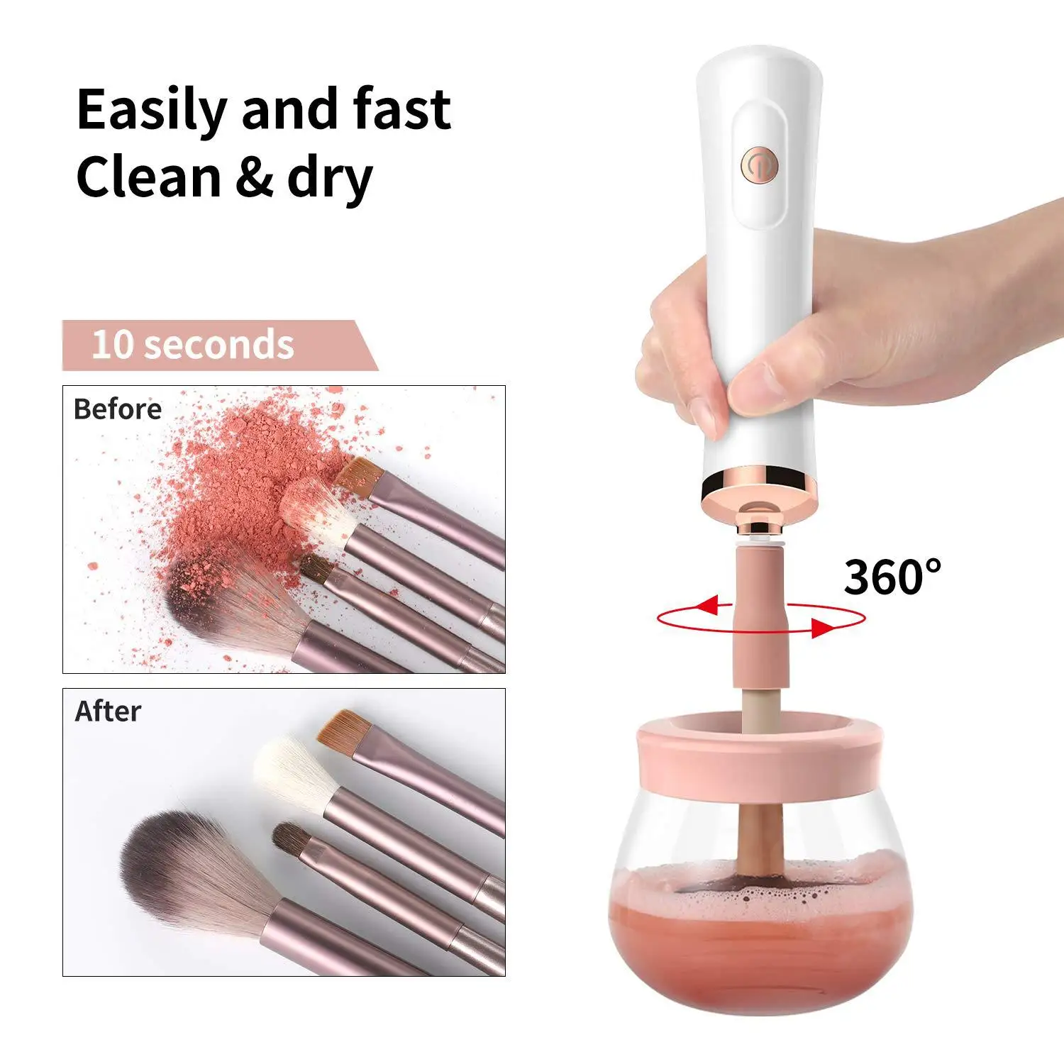 Professional 1PC Black/pink  Electric Makeup Brush Cleaner Fast Washing Drying Make up Brushes Cleaning Makeup Brush Tools