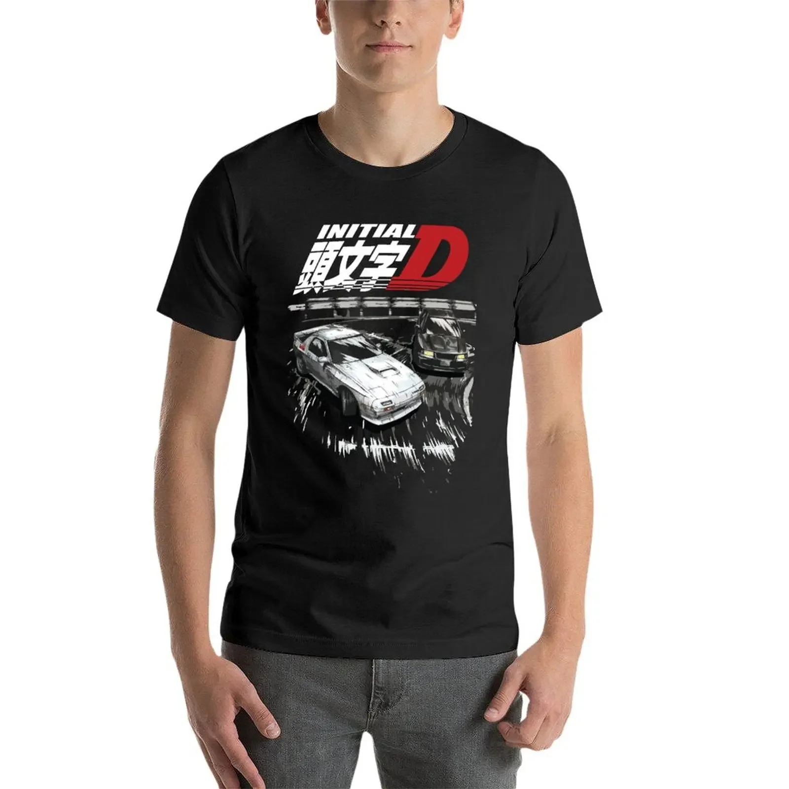 Initial D - Mountain Drift Racing Tandem EVO III vs FC rx-7 T-Shirt animal prinfor boys baggy shirts t shirts for men cotton image 4