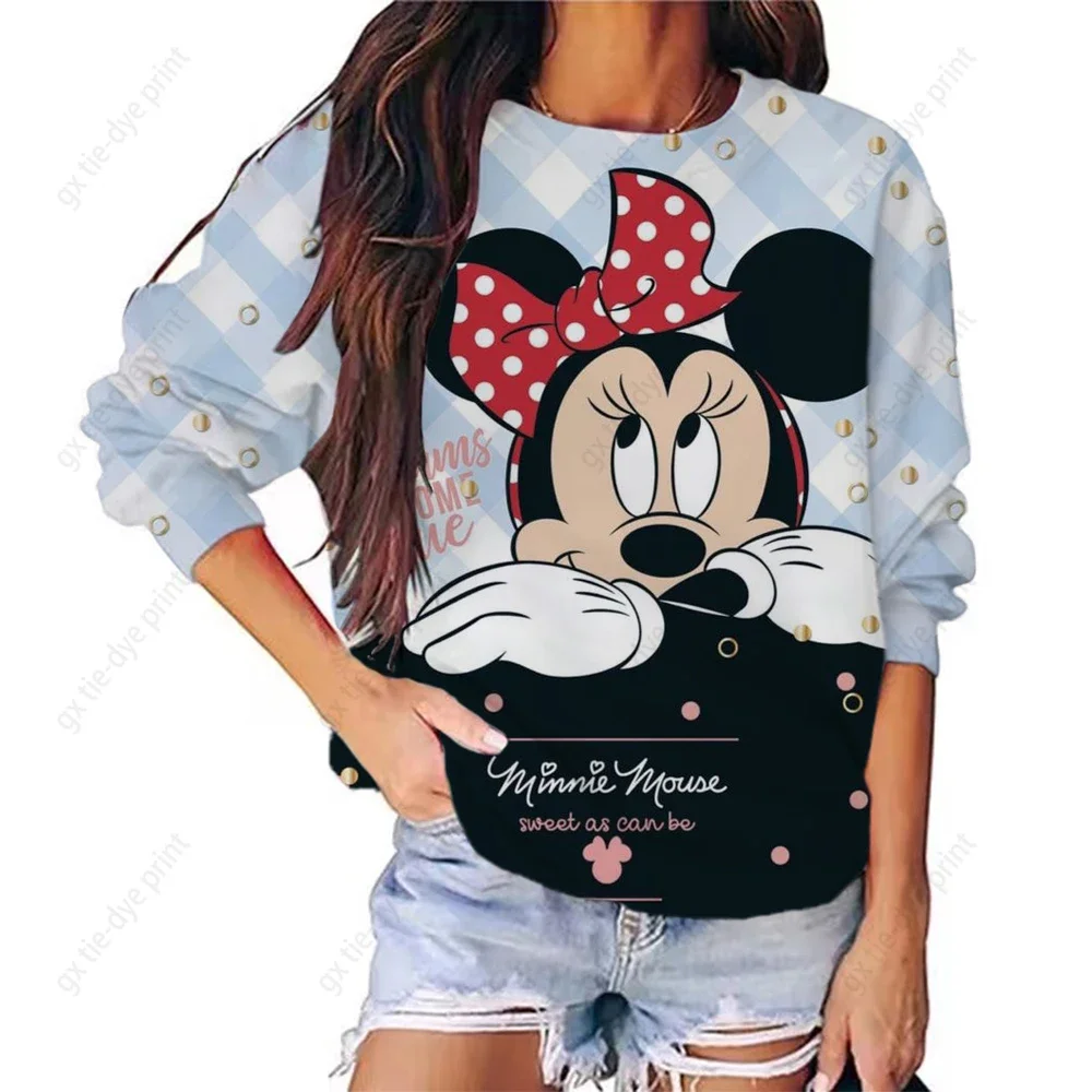 Sudaderas con capucha y sudaderas de Disney para mujer, sudaderas de Mickey Mouse para otoño y primavera, ropa con capucha de manga larga Harajuku