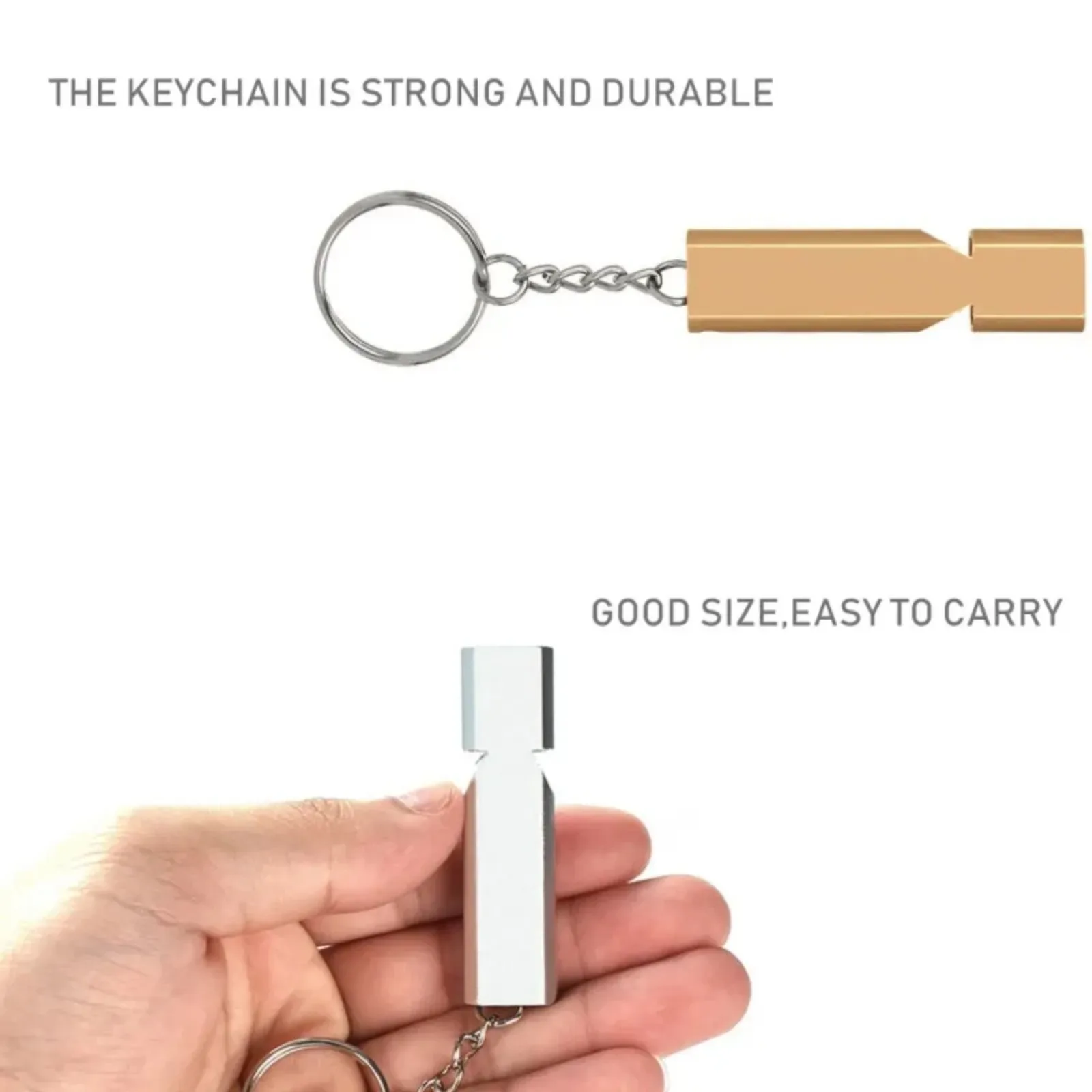 أداة خارجية صفارة إنقاذ للمشي لمسافات طويلة والتخييم وتسلق الجبال، قطعة واحدة من صفارة التردد المزدوج من سبائك الألومنيوم، أداة Edc لموقع المخيم #3