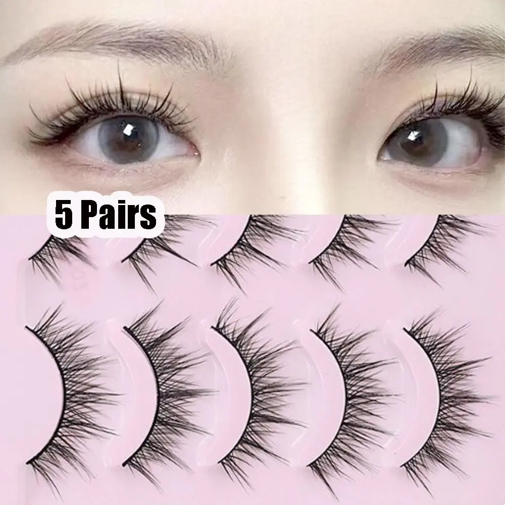 5 Pairs Little Devil Lashes 3D Mink Hair False Eyelashes Natural Makeup Full Strip Fake Eye Lashes for DIY Eyelashes Extension