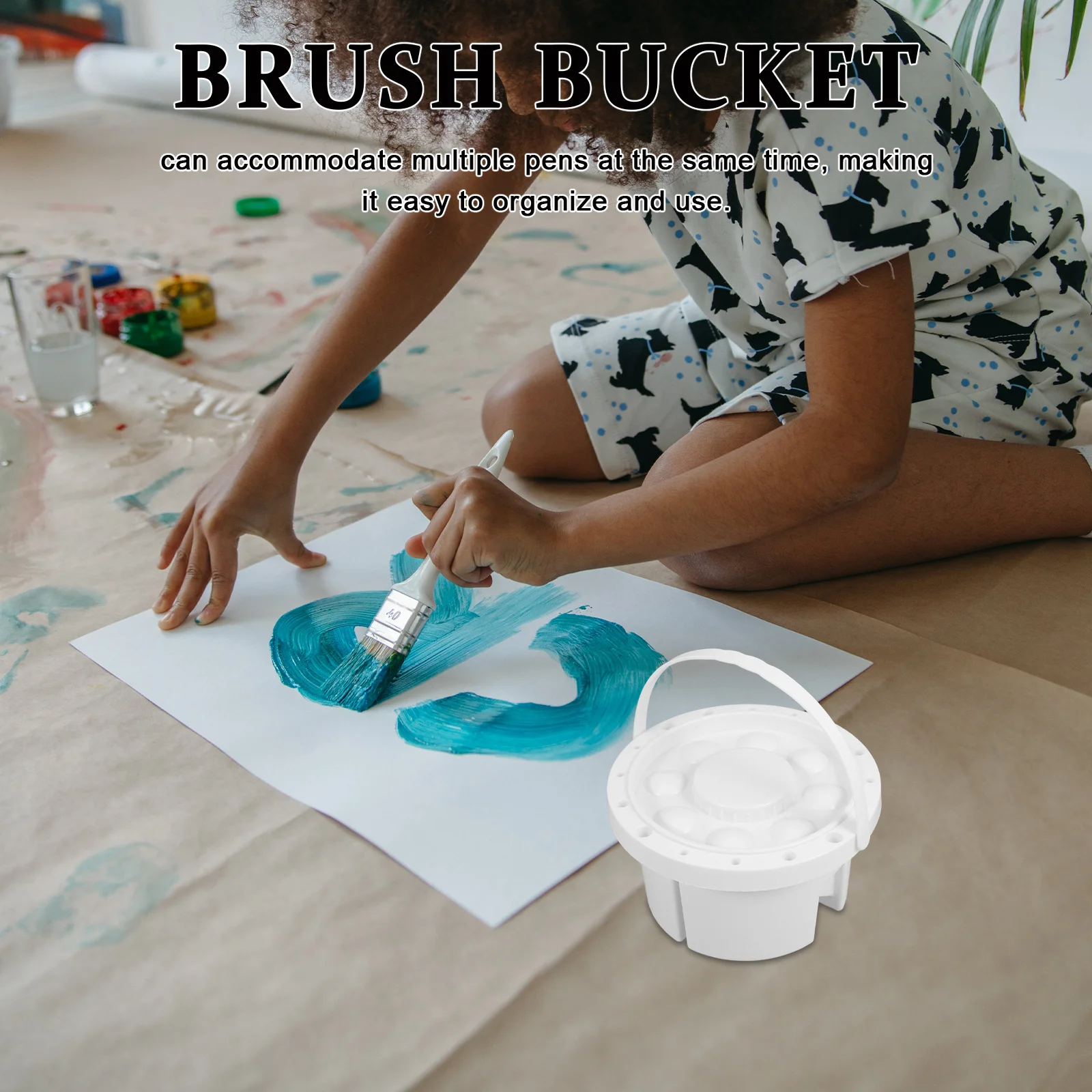 

2pcs Portable Washer With Handle Multifunctional Watercolor Brush Cleaner Rinse Cup For Artists Paint Brush Wash Bucket