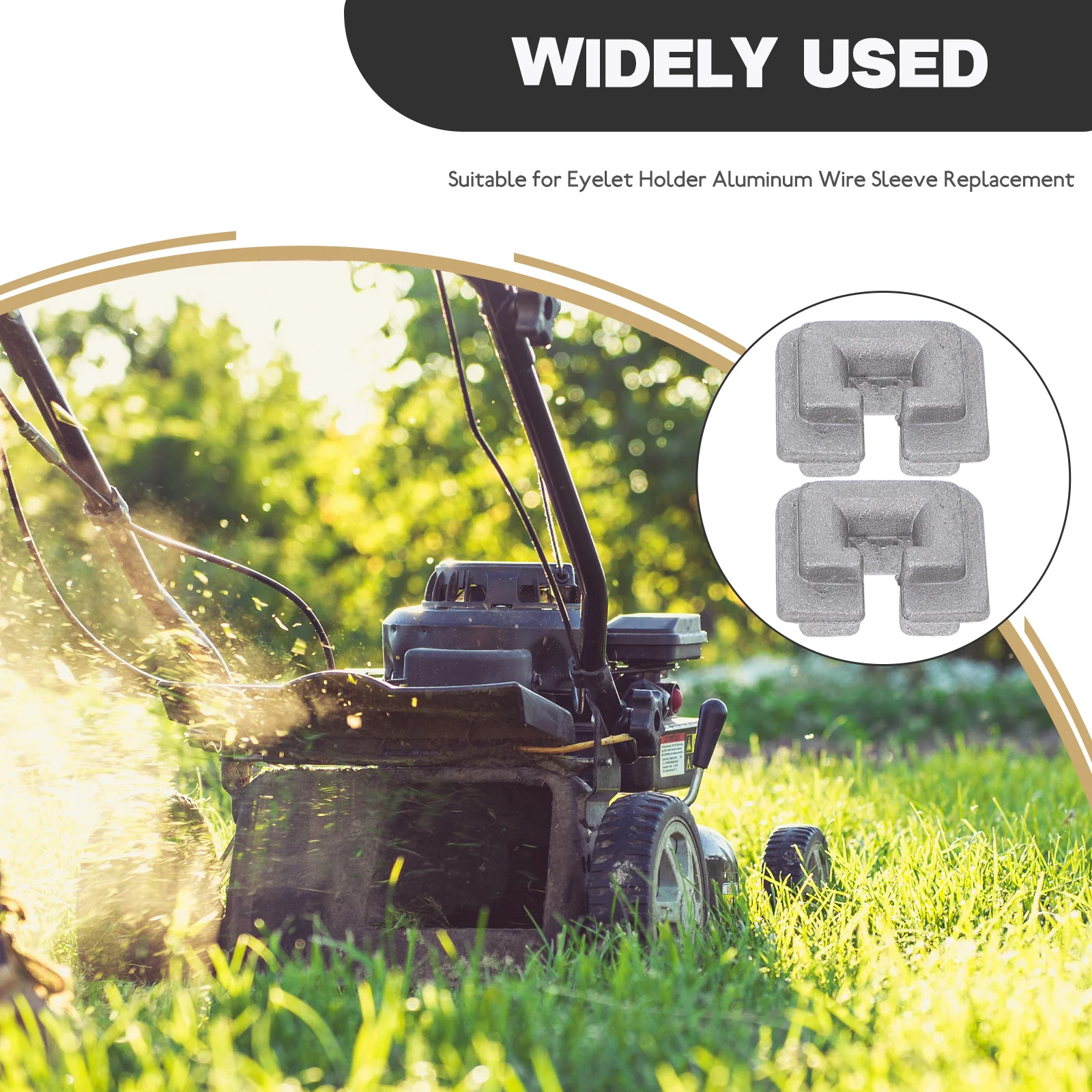 10 pezzi di ricambio per testina per decespugliatore con fibbia per cavo per tosaerba, in lega, con occhielli, sostituisce le parti in argento
