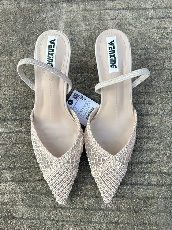 

Trendy Me, женские летние босоножки на высоком каблуке с острым носком, дышащие слипоны, Sweet Sle на плоской подошве