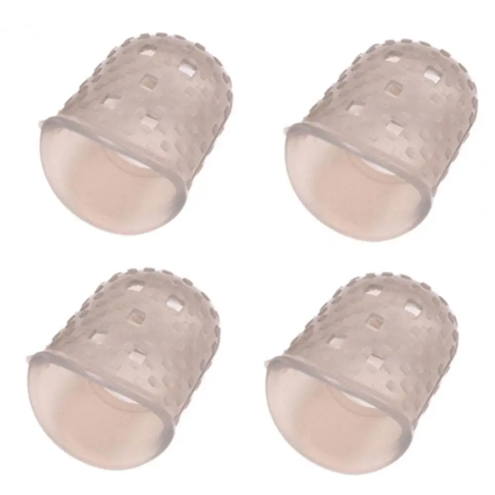 4pcs/set Non-Slip Guitar Fingertip Protectors Solid Color Rubber Thimble Silicone Finger Guards DIY Craft Glove