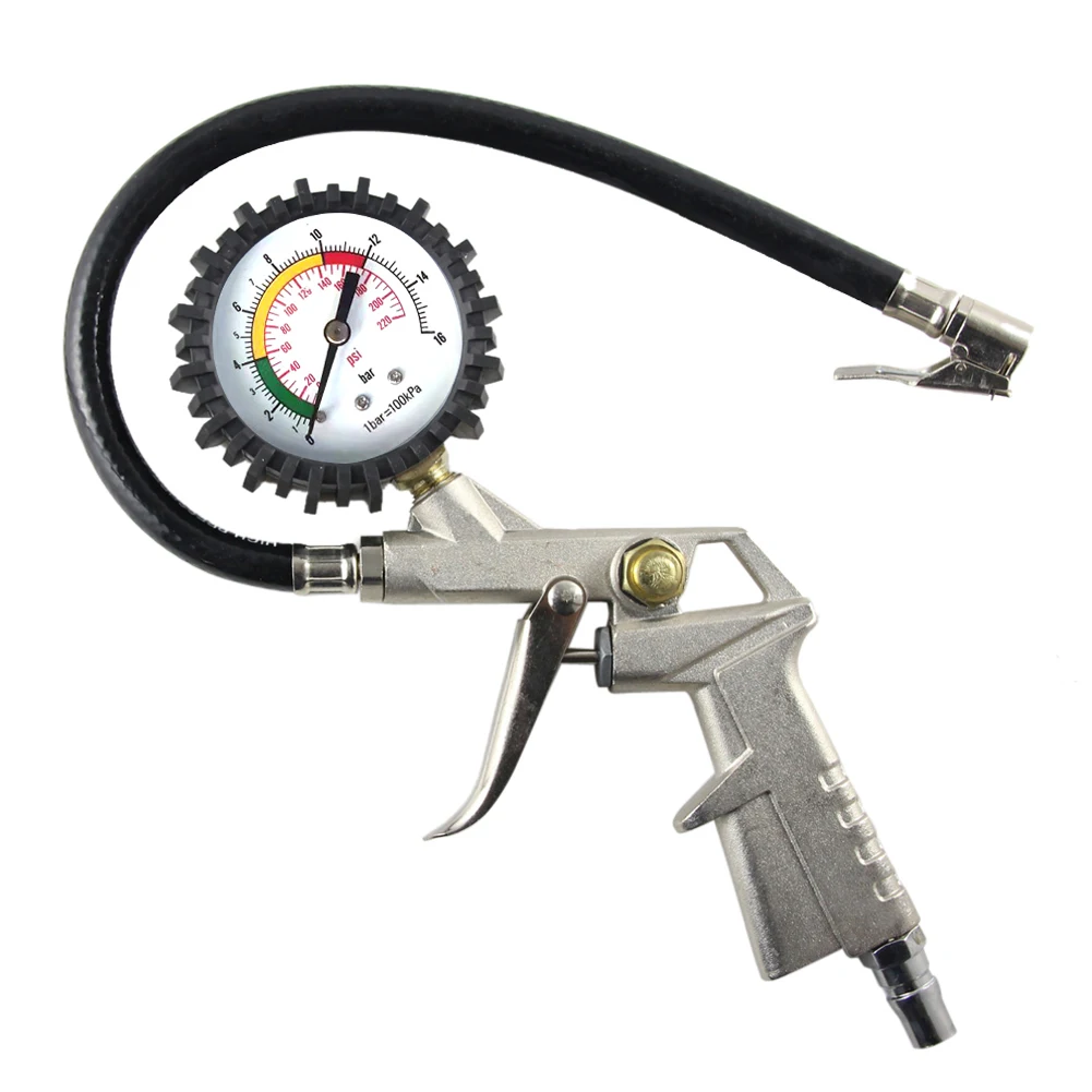 Digital Tire Pressure Gauge 220 PSI Tyre Pressure Gun Dual Head Air Chuck With Inflation Deflation Function for Car Auto Truck